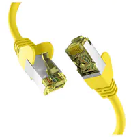 EFB-Elektronik - Patch-Kabel - RJ-45 (M) zu RJ-45 (M) - 1.5 m - 6 mm - S/FTP, PiMF - CAT 6a - geschirmt, halogenfrei, geformt, verseilt, Knickschutzmanschette, bis zu 10 Gbps Datentransferrate, Steckerbelegung 1:1 - Gelb
