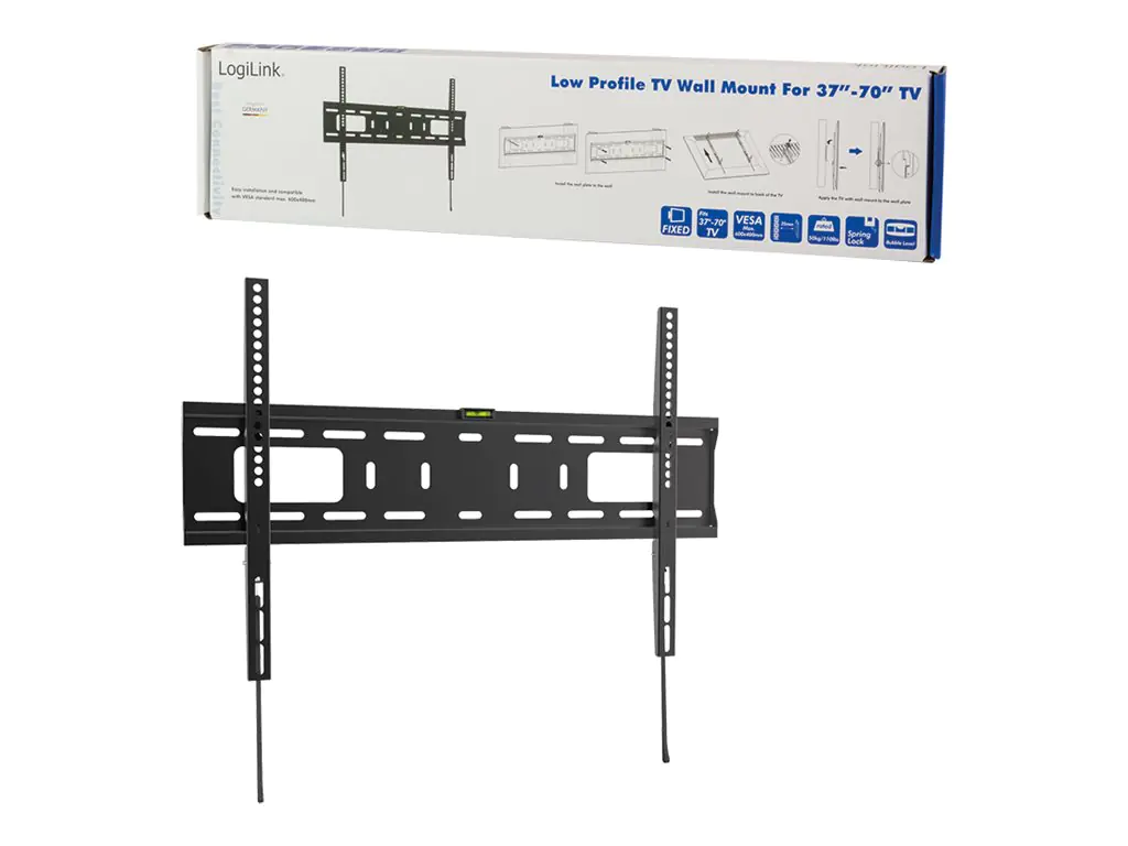 LogiLink Low Profile - Klammer - für Flachbildschirm - fester, kaltgepresster Stahl - Bildschirmgröße: 94-177.8 cm (37"-70") - Wandmontage