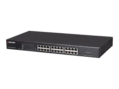 IC Intracom Intellinet 24-Port Gigabit Ethernet PoE+ Web-Managed Switch with 2 SFP Ports, 24 x PoE ports, IEEE 802.3at/af Power over Ethernet (PoE+/PoE) 560559
