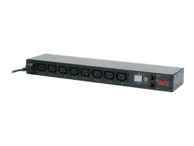 APC Rack PDU, mit Schaltfunktion, 1 HE, 12 A/208 V, 10 A/230 V, (8) C13, Messgerät, Geändert, 0U/1U, Horizontal/Vertikal, Schwarz, 8 AC-Ausgänge, C13-Koppler AP7920B