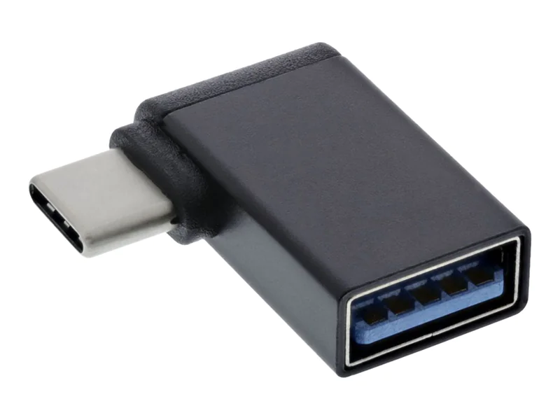 InLine USB 3.2 Gen.2 Adapter - USB-C Stecker an A Buchse 90° gewinkelt OTG 35805W