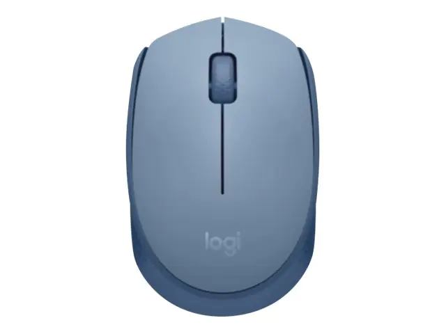 Logitech M171 - Maus - rechts- und linkshändig - optisch - 3 Tasten - kabellos - 2.4 GHz - kabelloser Empfänger (USB) - blau/grau