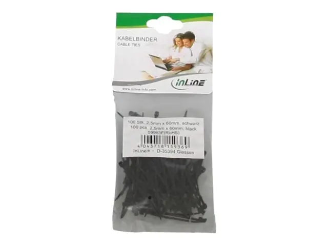 InLine Kabelbinder - Länge 60mm - Breite 2,5mm - schwarz - 100 Stück