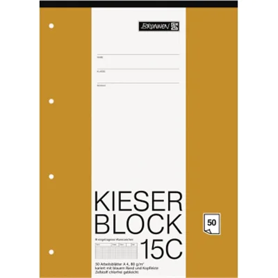 Brunnen 1042925, 210 x 297 mm (A4), Kariertes Papier, 80 g/m², Blau, 50 Blätter
