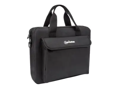Manhattan London Laptop Bag 12.5", Top Loader, Black, LOW COST, Accessories Pocket, Shoulder Strap (removable), Notebook Case, Three Year Warranty - Notebook-Tasche - 31.8 cm (12.5") - Schwarz