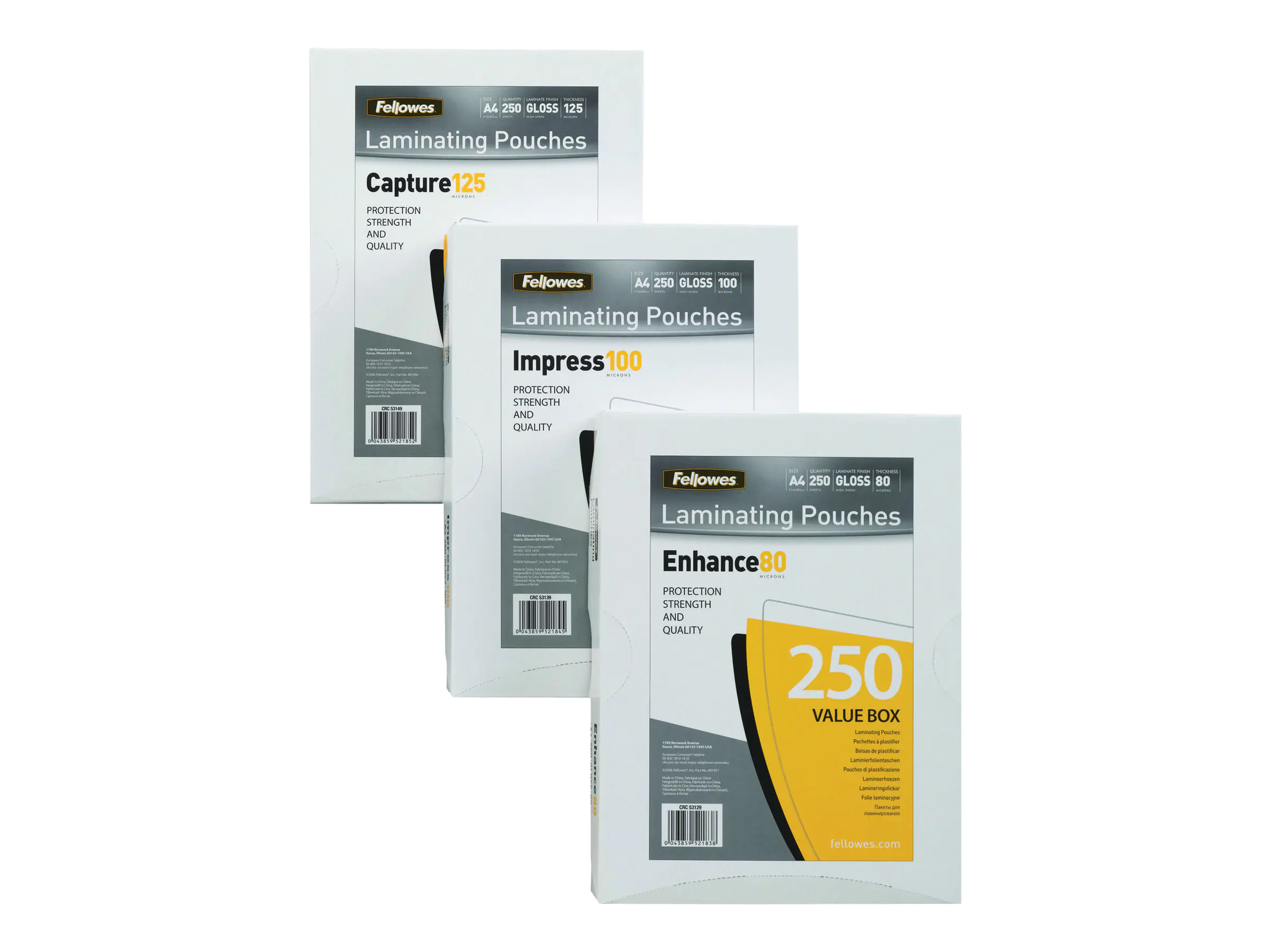 Fellowes Laminierfolie Enhance 80 5452003 DIN A3 tr 100 St./Pack.
