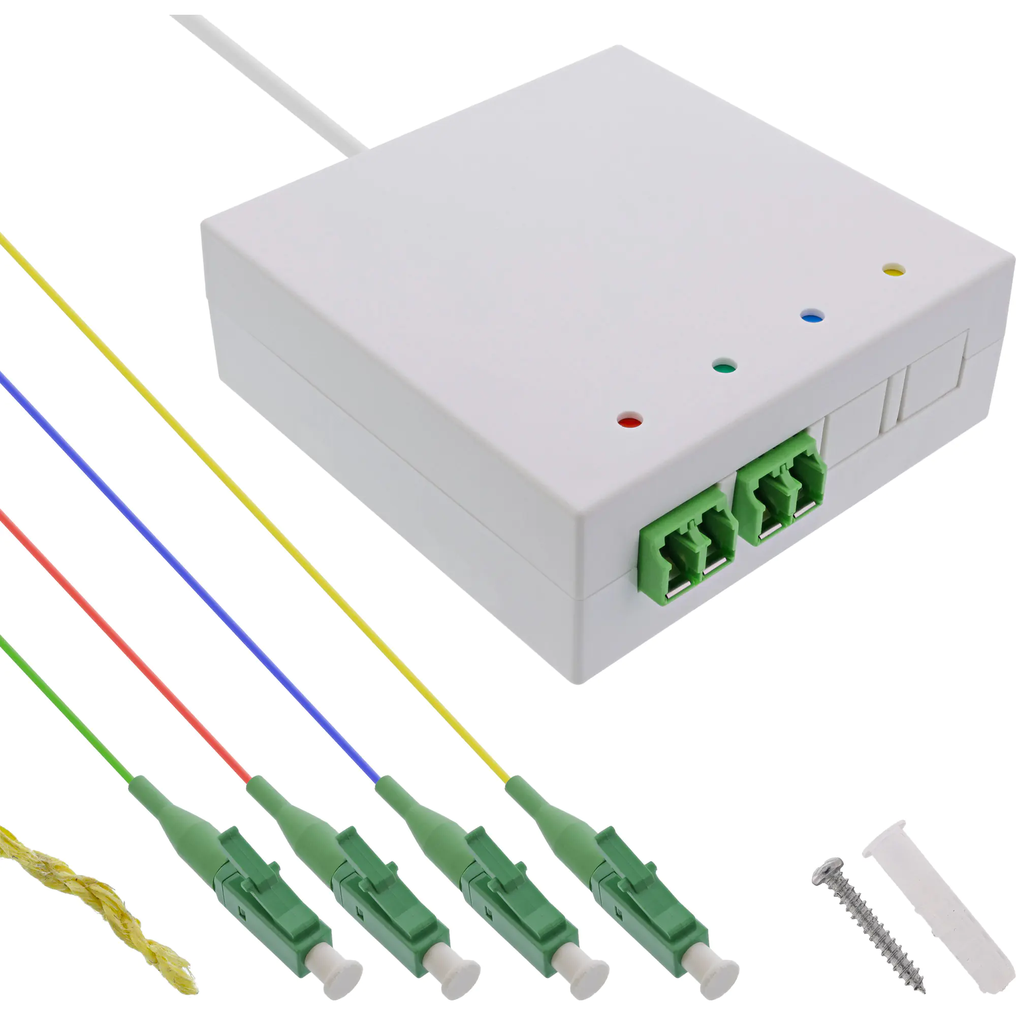 InLine FTTH Verlängerungsbox vorkonfektioniert 4x LC/APC 9/125µm 50m