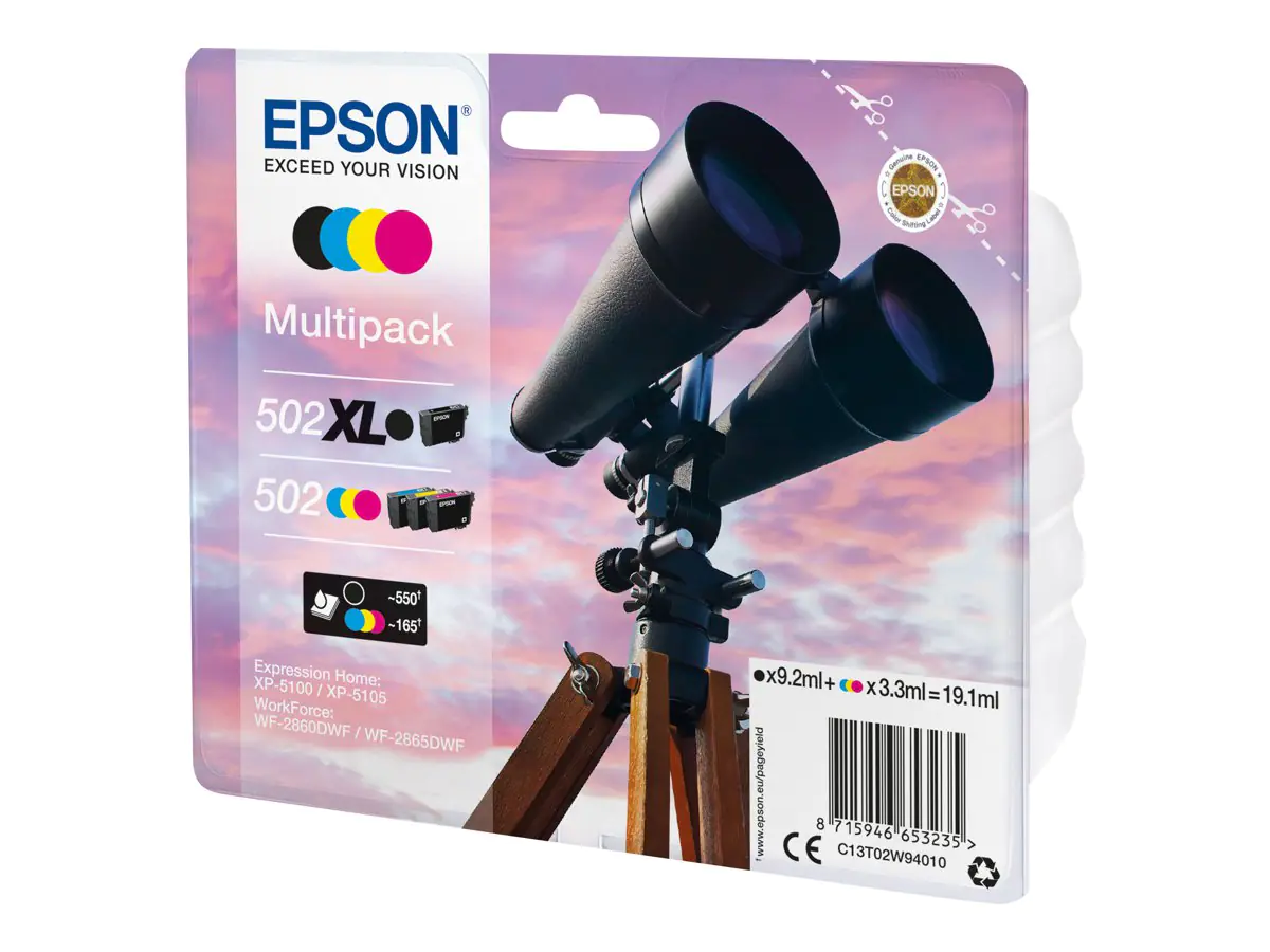Epson 502/502XL Multipack - 4er-Pack - 19.1 ml C13T02W94010