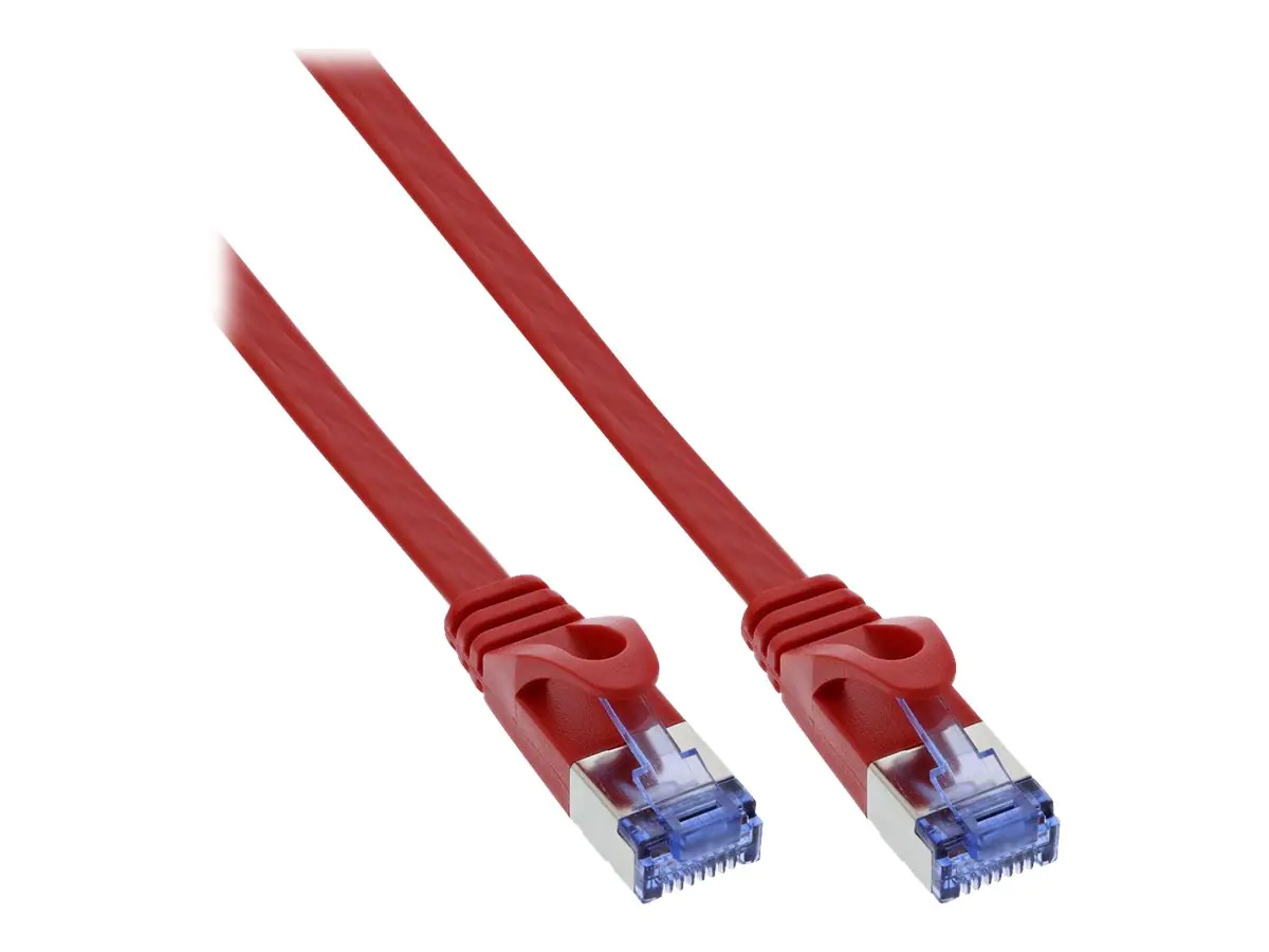 InLine - Patch-Kabel - RJ-45 (M) zu RJ-45 (M) - 3 m - U/FTP, PiMF - CAT 6a - geformt, flach - Rot