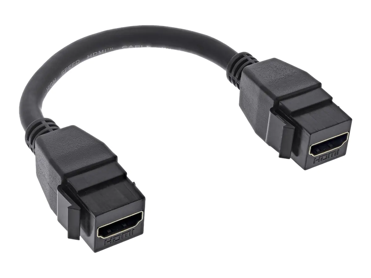 InLine - HDMI-Kabel - HDMI weiblich Keystone zu HDMI weiblich Keystone - 20 cm - Schwarz - Support von 4K 30 Hz