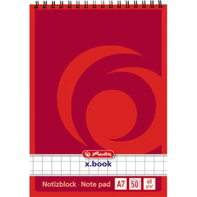Herlitz 00110734, Rot, A7, 50 Blätter, 60 g/m², Kariertes Papier