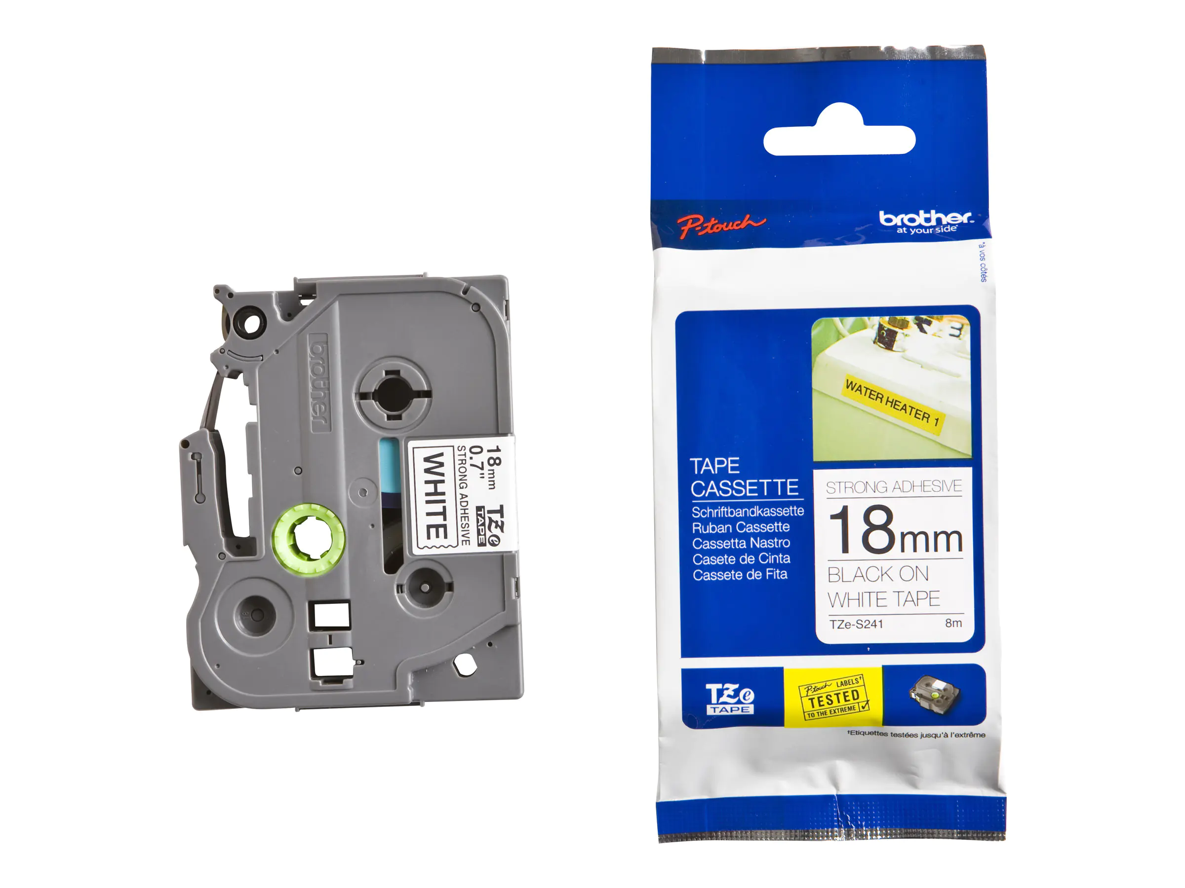 Brother TZe-S241 - Stark klebend - Schwarz auf Weiß - Rolle (1,8 cm x 8 m) 1 Kassette(n) laminiertes Band - für P-Touch PT-E550, P900; P-Touch Cube PT-P910; P-Touch Cube Pro PT-P910 Brother TZe-S241 - Stark klebend - Schwarz auf Weiß - Rolle (1,8 cm x 8 m) 1 Kassette(n) laminiertes Band - für P-Touch PT-E550, P900; P-Touch Cube PT-P910; P-Touch Cube Pro PT-P910