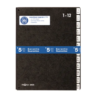 PAGNA Pultordner 24121-04 DIN A4 1-12/Jan-Dez 12Fächer Hartpappe sw PAGNA Pultordner 24121-04 DIN A4 1-12/Jan-Dez 12Fächer Hartpappe sw