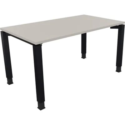 Schreibtisch Vierfuß Quadratrohr B1400xT800xH680-820 an/Lichtgrau
