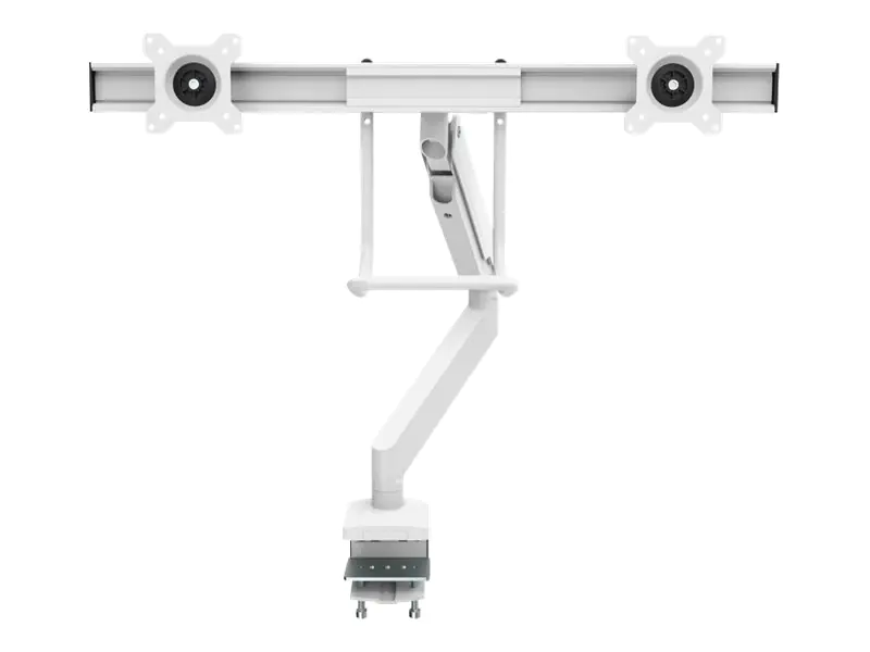Fellowes Eppa - Befestigungskit (Spannbefestigung für Tisch, Tischplattenbohrung, 2 Gasfedern, 2 Monitorarme, 2 VESA-Platten) - für 2 Monitore - weiß, RAL 9016 - Bildschirmgröße: bis zu 81,3 cm (bis zu 32 Zoll) 9909401