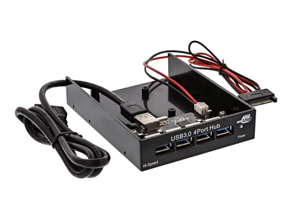 InLine Front Panel Hub for 3.5" Floppy Slot - Hub - 4 x SuperSpeed USB 3.0 - Plugin-Modul