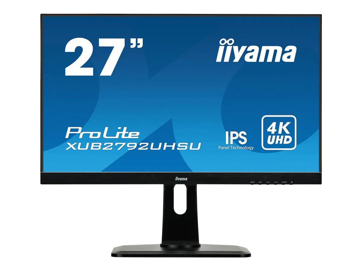 Iiyama ProLite XUB2792UHSU-B1 - LED-Monitor - 68.6 cm (27") (26.9" sichtbar) - 3840 x 2160 4K @ 60 Hz - IPS - 300 cd/m² - 1000:1 - 4 ms - HDMI, DVI, DisplayPort - Lautsprecher - Schwarz