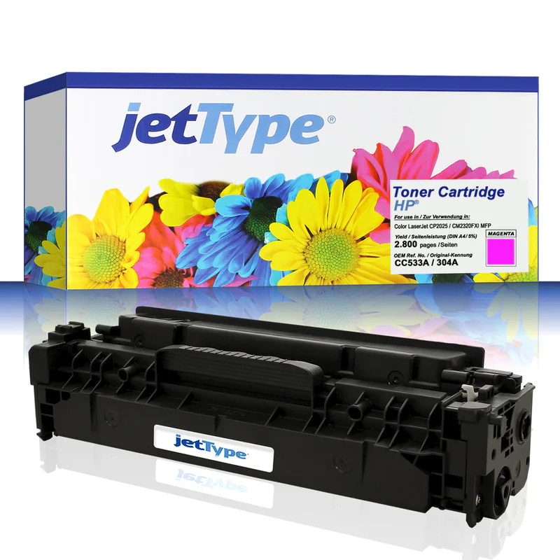 jetType Toner kompatibel zu HP CC533A 304A magenta 2.800 Seiten 1 Stück