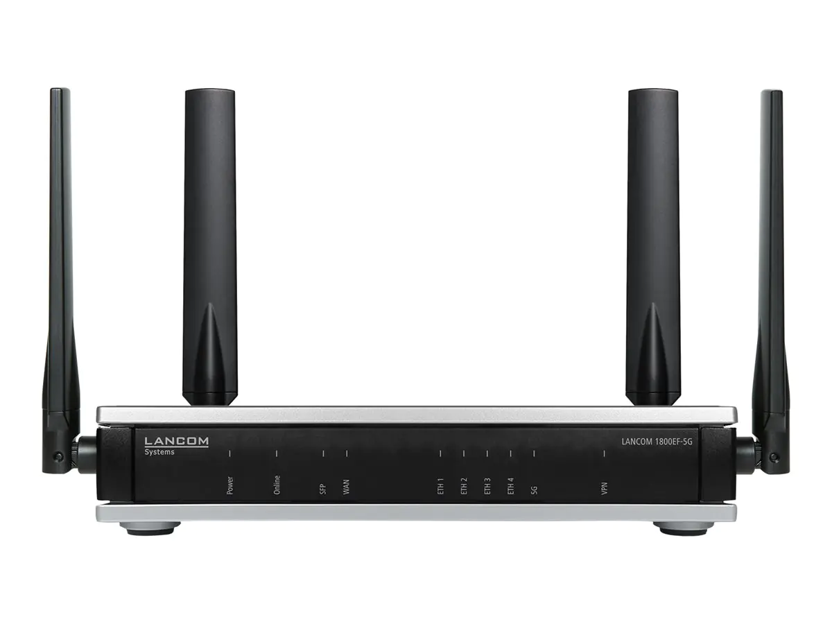 Lancom 1800EF-5G EU Powerful business router with 5G fiber-optic port SFP and Gigabit - Router - Glasfaser (LWL)