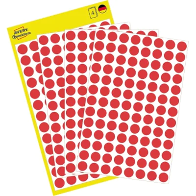 Avery Zweckform Markierungspunkt 3010 8mm rot 416 St./Pack. Avery Zweckform Markierungspunkt 3010 8mm rot 416 St./Pack.