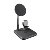 Zens Aluminium Series 4 in 1 Magnetic Wireless Charger+ Watch| 1x 15W| Qi| schwarz|