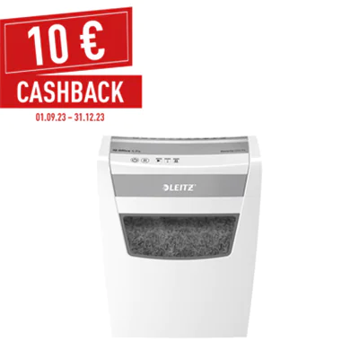 LEITZ IQ Aktenvernichter Office S P-4 Papier, Heftklammern, Büroklammern Partikelschnitt 14 Bl. (70 g/m²) weiß