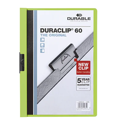 DURABLE Klemmmappe DURACLIP 60 220905 DIN A4 Hartfolie grün DURABLE Klemmmappe DURACLIP 60 220905 DIN A4 Hartfolie grün