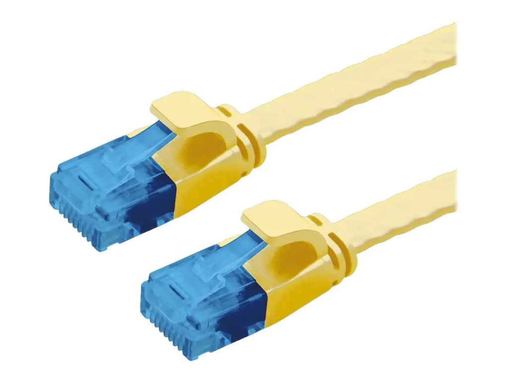 VALUE - Patch-Kabel - RJ-45 (M) zu RJ-45 (M) - 2 m - U/UTP, nicht abgeschirmt - CAT 6a - geformt, ohne Haken, verseilt, flach - Gelb