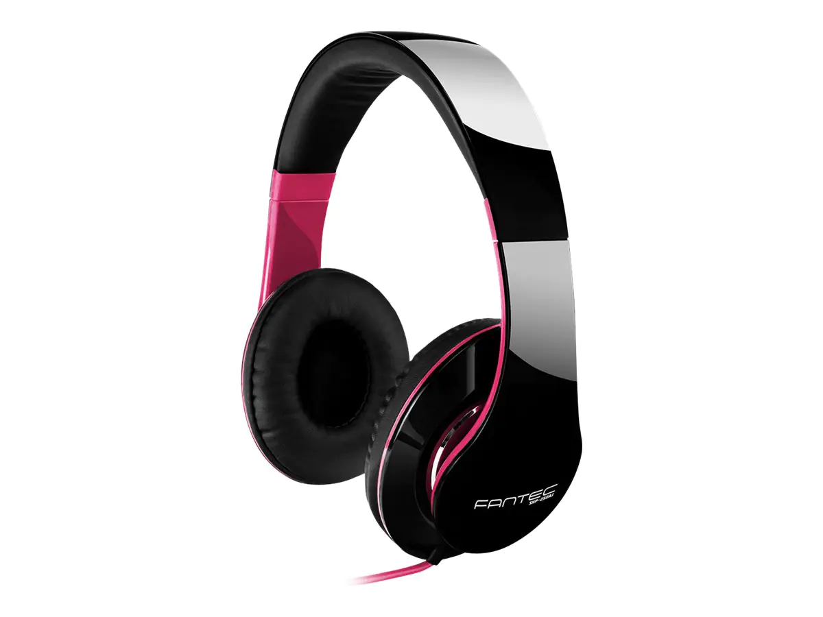 Fantec SHP-250AJ-PK - Kopfhörer - ohrumschließend - kabelgebunden - 3,5 mm Stecker - Geräuschisolierung - Schwarz/Pink