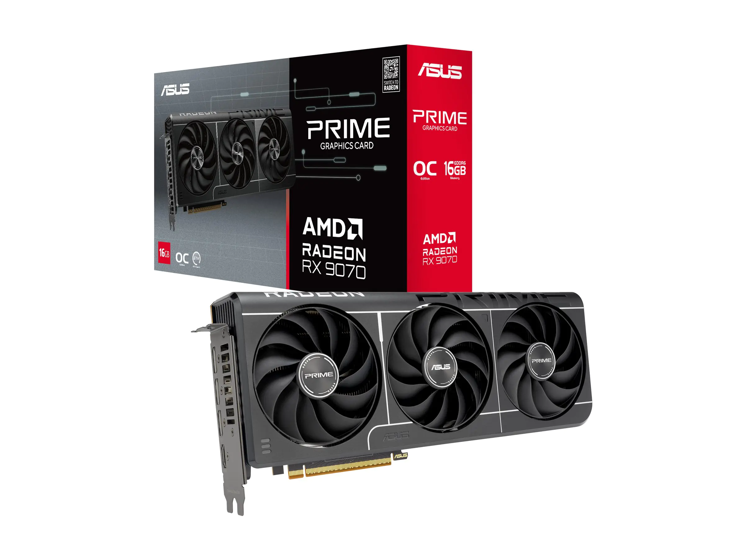 ASUS PRIME RX 9070 OC EVO GDDR6 3xDP 1xHDMI - PCI-Express - 16.384 MB