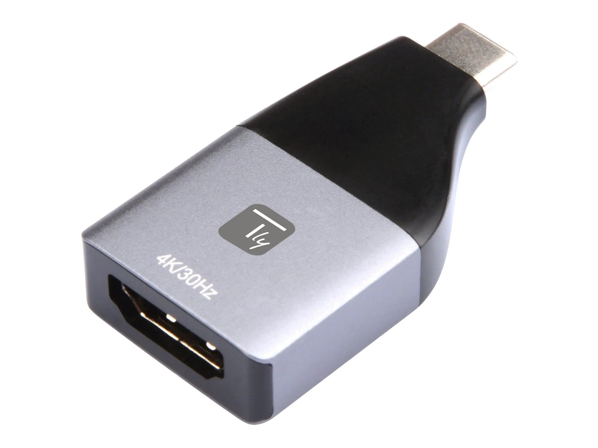 Techly Videoadapter - USB-C männlich zu HDMI weiblich - Schwarz, Silber - Unterstützung für 4K60Hz (3840 x 2160) IADAP-USBC-HDMI4K