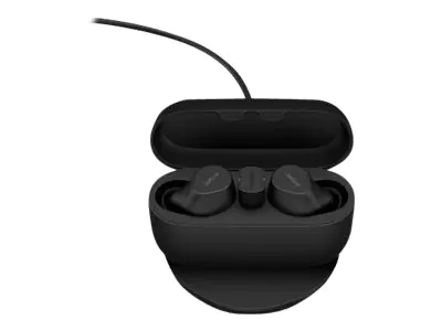 Jabra Evolve2 Buds UC - True Wireless-Kopfhörer mit Mikrofon - im Ohr - Bluetooth - aktive Rauschunterdrückung - Adapter USB-C via Bluetooth - Geräuschisolierung - Schwarz - Zoom Certified, optimiert für Google Meet