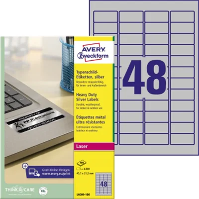 Avery Zweckform Etikett L6009-100 45,7x21,2mm Typenschild 4.800St. Avery Zweckform Etikett L6009-100 45,7x21,2mm Typenschild 4.800St.