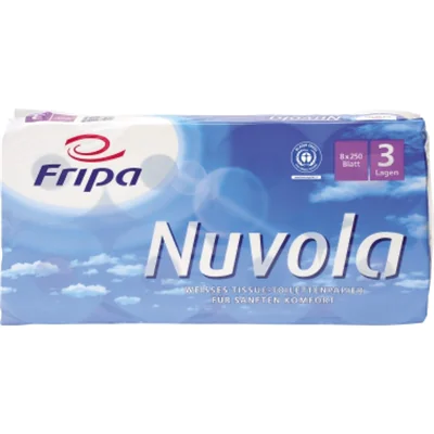 Fripa Toilettenpapier Nuvola 1200801 3lagig weiß 8 Rl./Pack. Fripa Toilettenpapier Nuvola 1200801 3lagig weiß 8 Rl./Pack.