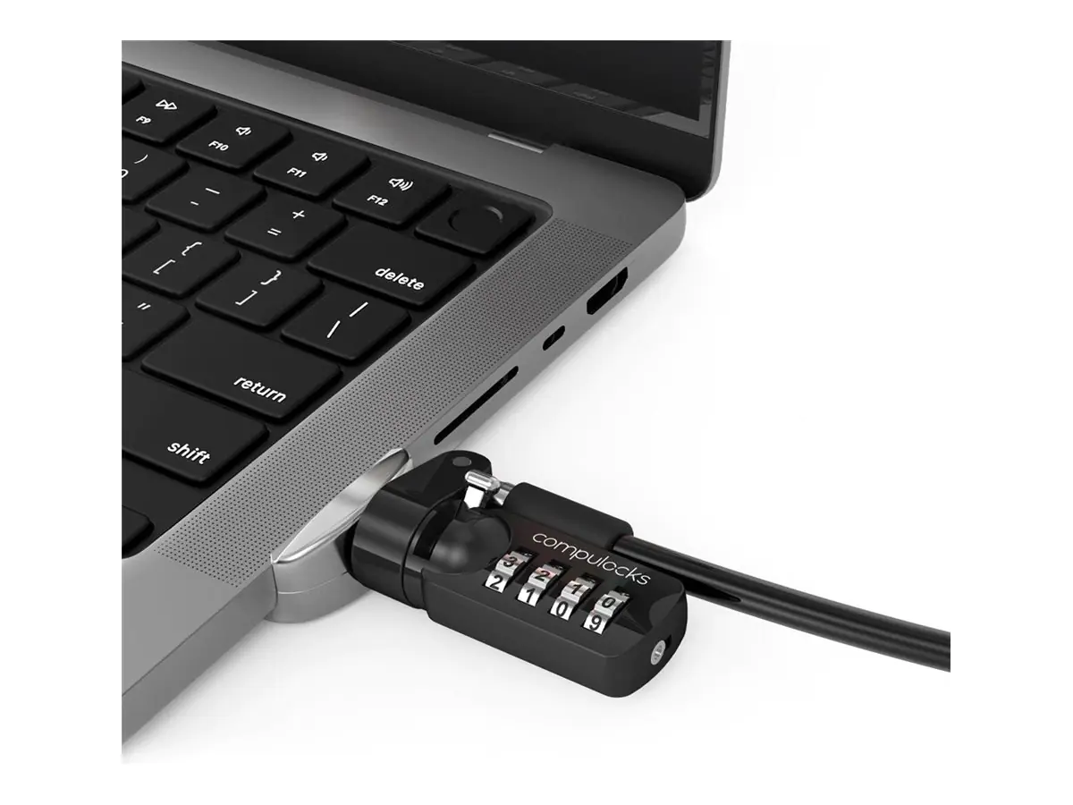 Compulocks Ledge Lock Adapter for MacBook Pro 14" M1, M2 & M3 with Combination Cable - Sicherheitsschlossadapter - mit Kombinationsschloss - für Apple MacBook Pro 14.2 in (M1, M2, M3) MBPR14LDG01CL