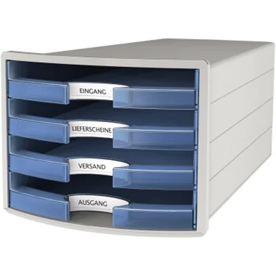 HAN Schubladenbox IMPULS 1013-64 DIN A4/C4 4Fächer offen l.gr/t.bl HAN Schubladenbox IMPULS 1013-64 DIN A4/C4 4Fächer offen l.gr/t.bl