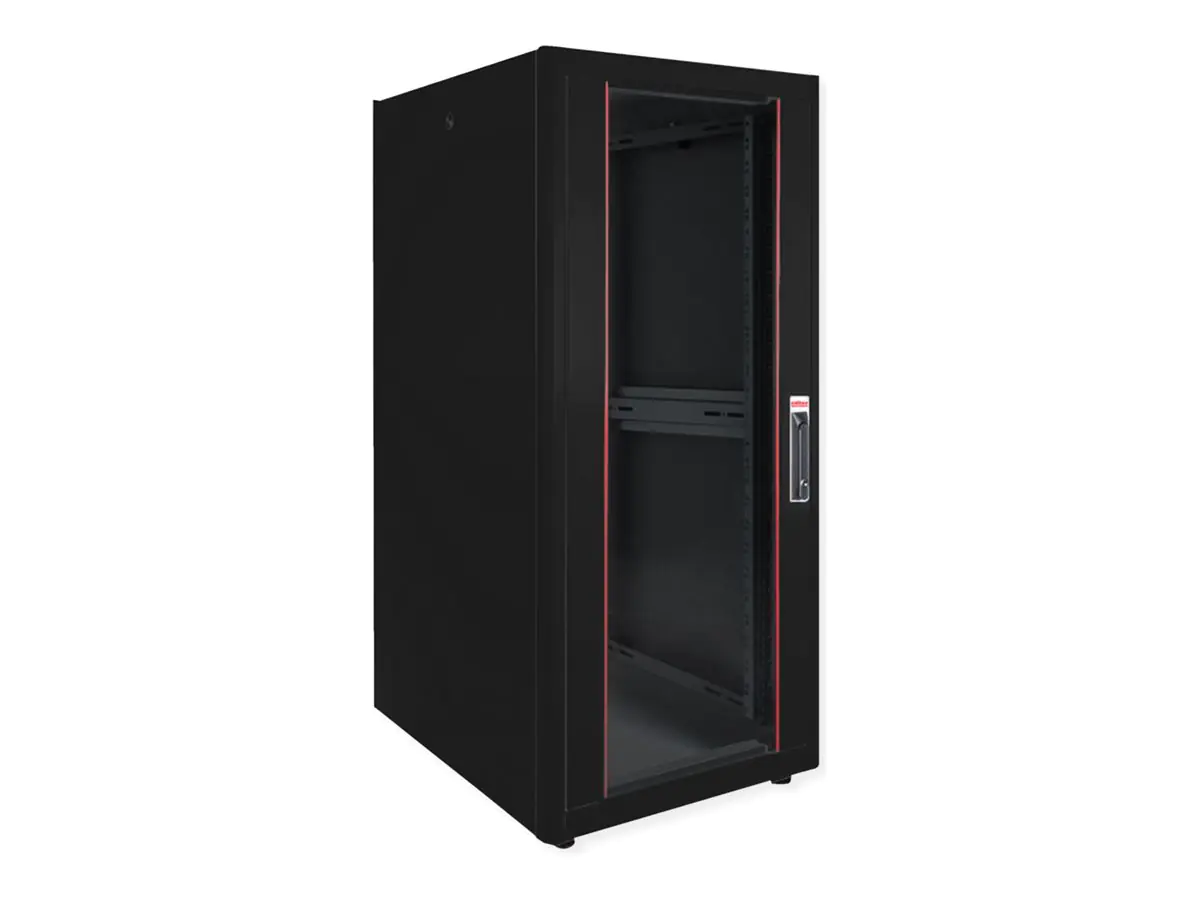 ROTRONIC-SECOMP Roline Basic - Schrank Netzwerkschrank - Glas Tür - Jet Black, RAL 9005 -