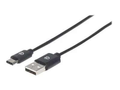Manhattan USB-C to USB-A Cable, 50cm, Male to Male, Black, 480 Mbps (USB 2.0), Hi-Speed USB, Lifetime Warranty, Polybag - USB-Kabel - 24 pin USB-C (M) zu USB (M) - USB 2.0 - 3 A - 50 cm - geformt - Schwarz Manhattan USB-C to USB-A Cable, 50cm, Male to Male, Black, 480 Mbps (USB 2.0), Hi-Speed USB, Lifetime Warranty, Polybag - USB-Kabel - 24 pin USB-C (M) zu USB (M) - USB 2.0 - 3 A - 50 cm - geformt - Schwarz