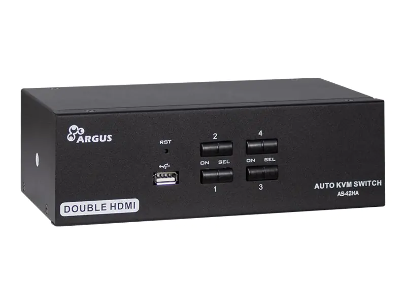 Argus KVM AS-42HA - KVM-/Audio-Switch - 4 x KVM/Audio - Desktop