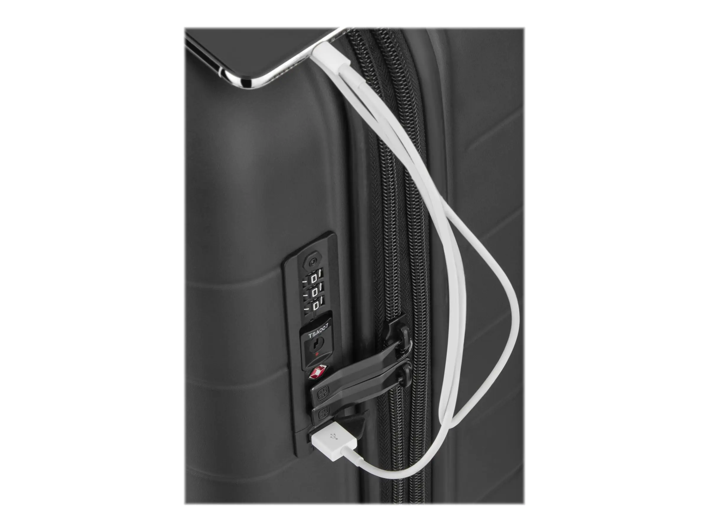Wenger Syntry Carry-On - Spinner - Hardside - Polyester, Polycarbonat, ABS-Kunststoff - Schwarz, Heather Gray - 14"