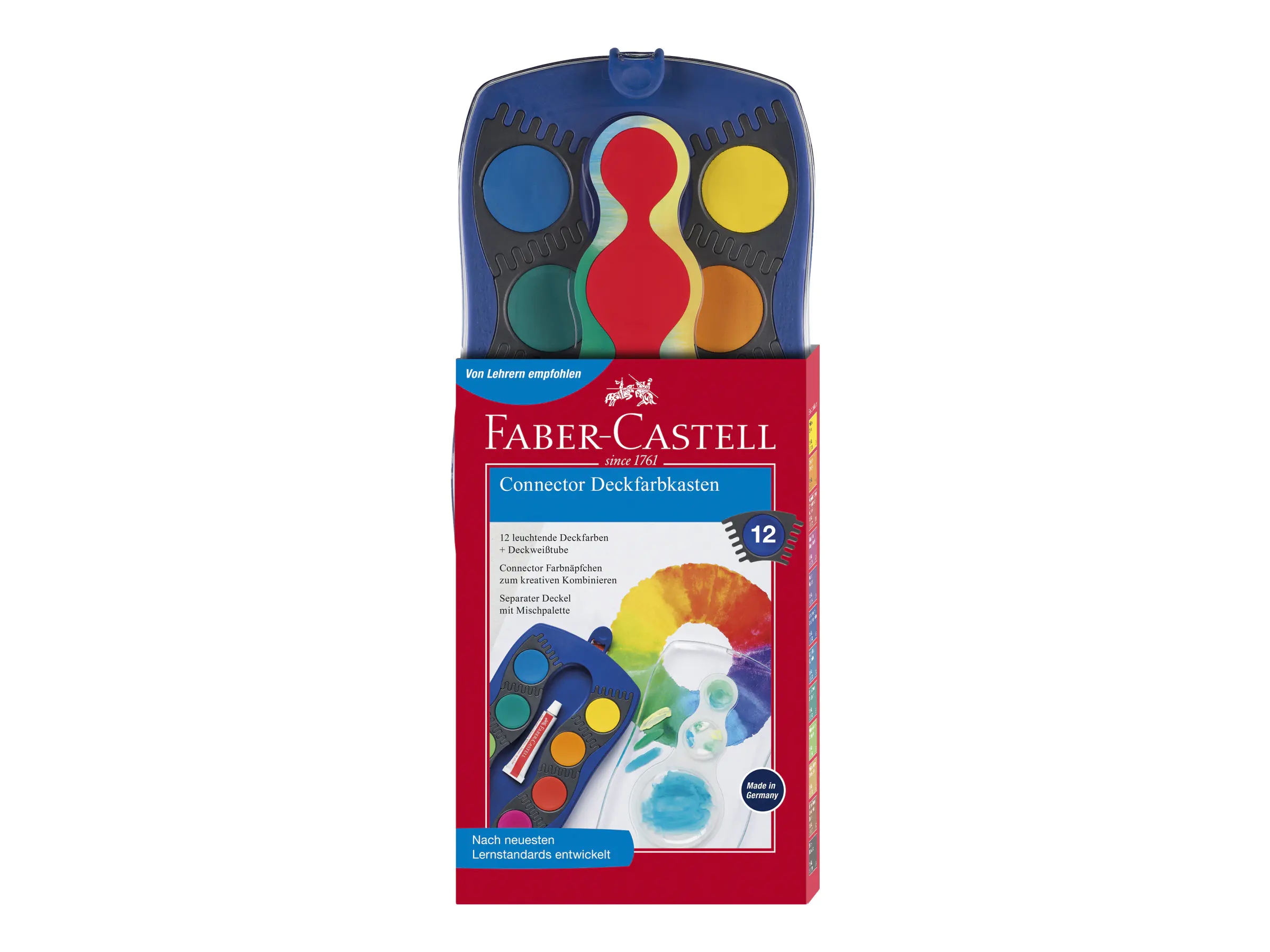 Faber-Castell Farbkasten Connector 125001 12Farben+Deckweiß bl