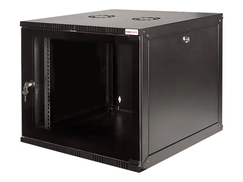 LogiLink W09A40B, Wandmontiertes Regal, 9U, 50 kg, Sperrschloss, Schwarz