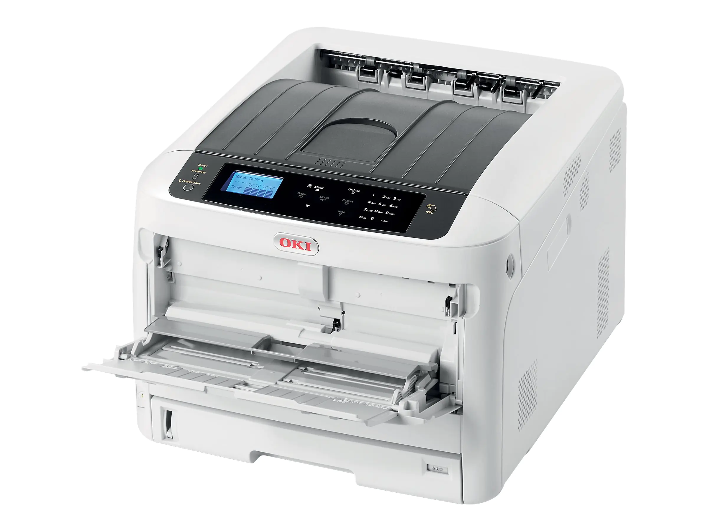 Oki C824n - Drucker - Farbe - LED - A3 - 1200 x 600 dpi - bis zu 26 Seiten/Min. (einfarbig)/ bis zu 26 Seiten/Min. (Farbe) - Kapazität: 400 Blätter - USB 2.0, Gigabit LAN, USB 2.0-Host