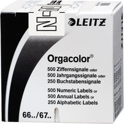 Leitz Buchstabensignal Orgacolor 66231000 N weiß 250 St./Pack. Leitz Buchstabensignal Orgacolor 66231000 N weiß 250 St./Pack.