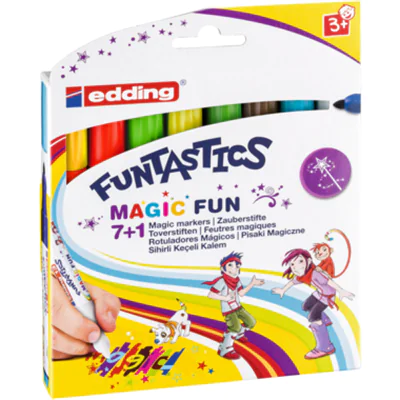 edding Fasermaler 13 FUNTASTICS MAGIC FUN 3mm farbig sortiert nicht auswaschbar 8 St./Pack. edding Fasermaler 13 FUNTASTICS MAGIC FUN 3mm farbig sortiert nicht auswaschbar 8 St./Pack.