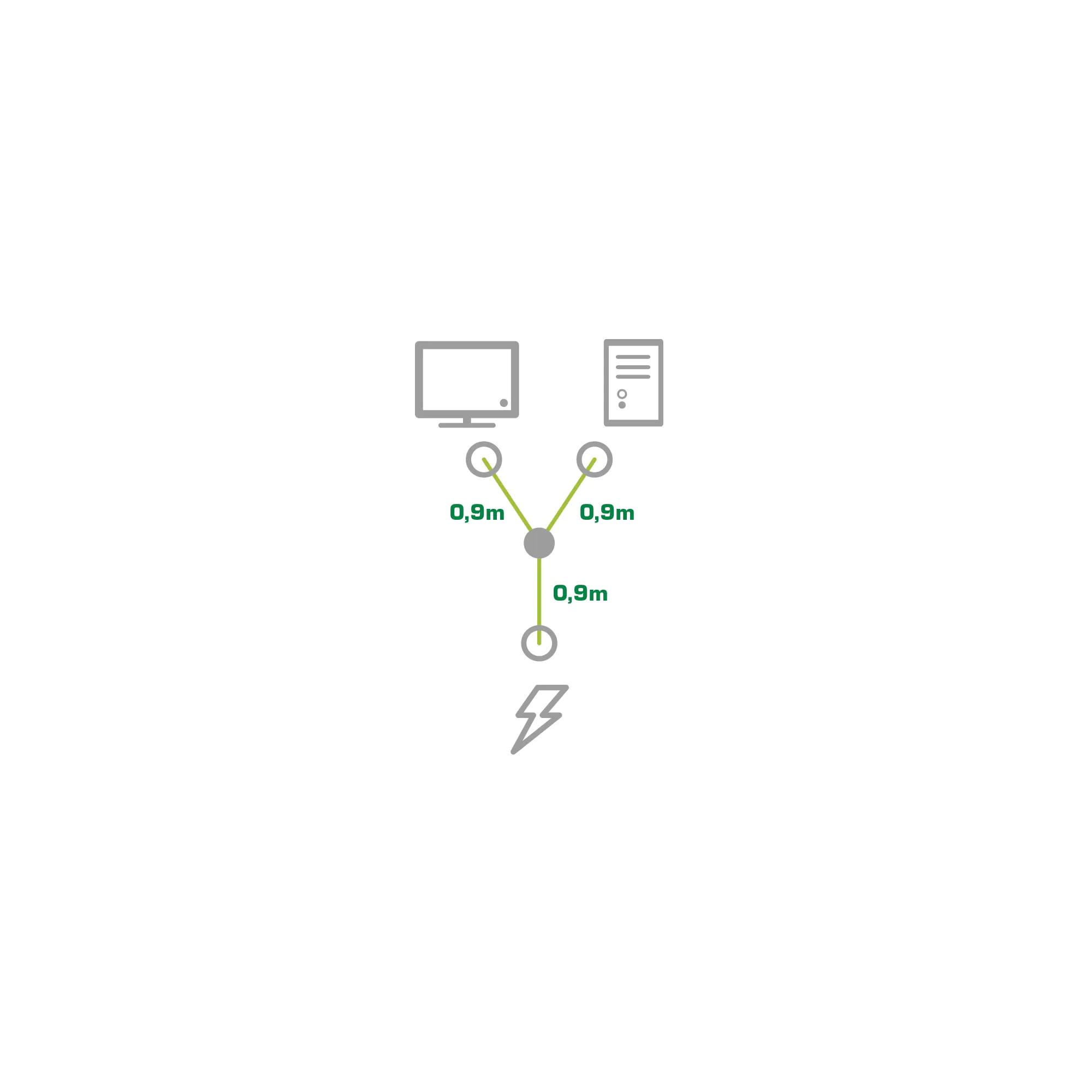 InLine Netz-Y-Kabel - Kaltgeräte - 1x IEC-C14 auf 2x IEC-C13 - 1,8m 16633