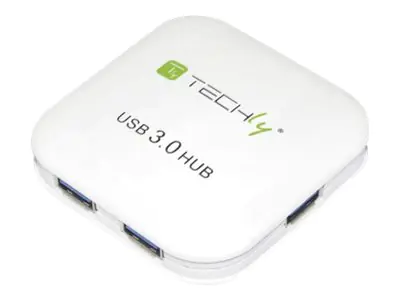 Techly Hub - 4 x SuperSpeed USB 3.0 - Desktop IUSB3-HUB4-WH
