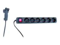 REV - Steckdosenleiste - Wechselstrom 250 V - 3500 Watt - Ausgangsanschlüsse: 6 - Schwarz