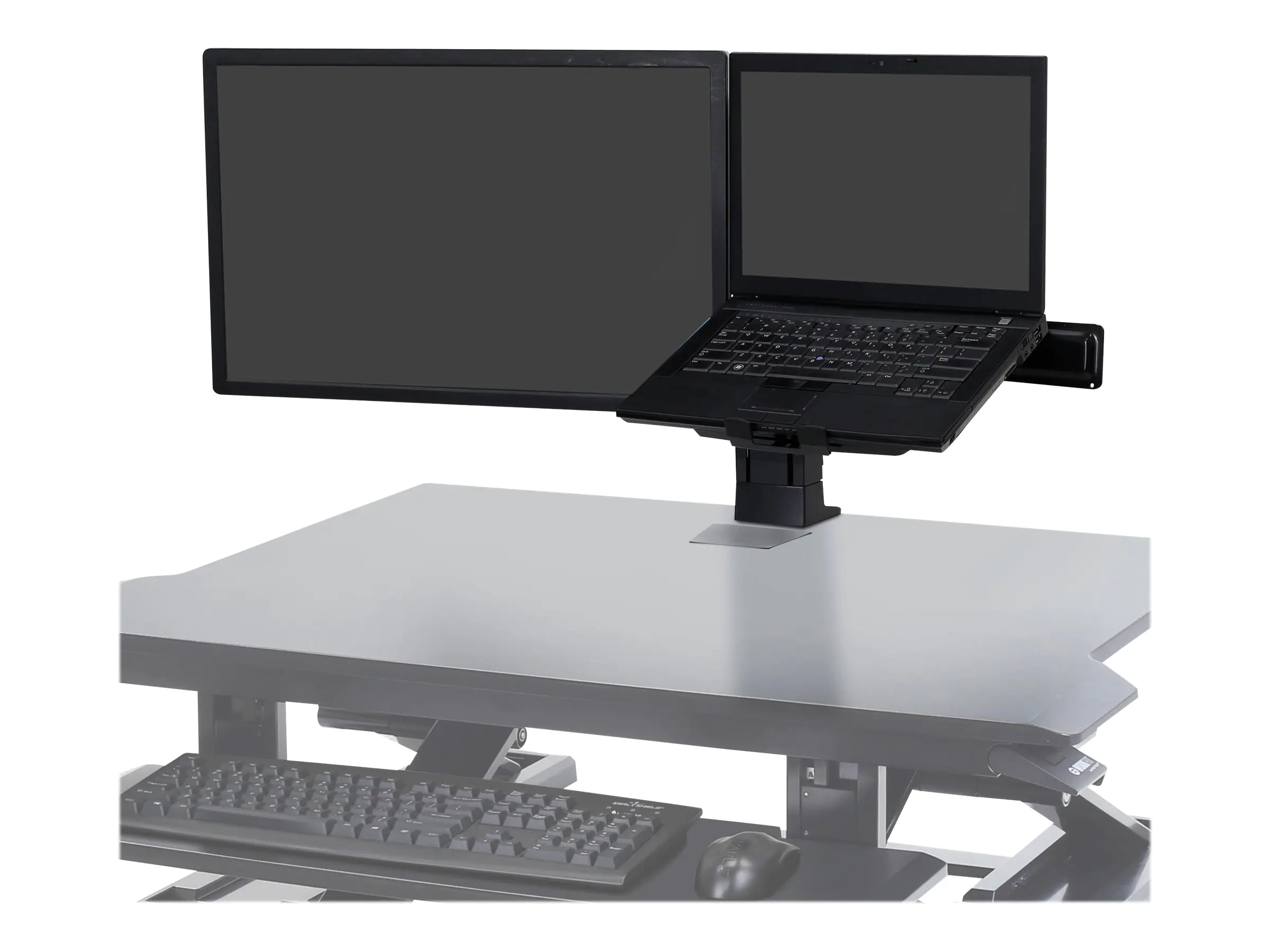 Ergotron WorkFit - Befestigungskit (Tischmontage) - für LCD-Display/Notebook - Schwarz - Bildschirmgröße: bis zu 61 cm (bis zu 24 Zoll)