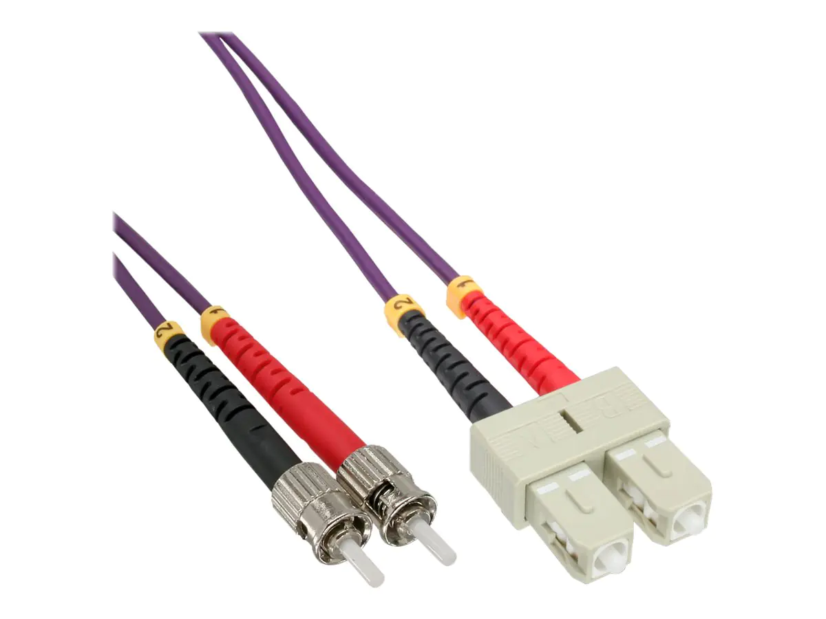 InLine - Patch-Kabel - SC multi-mode (M) zu ST multi-mode (M) - 15 m - Glasfaser - Duplex - 50/125 Mikrometer - OM4 - halogenfrei - lila